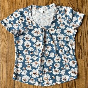 Blue Floral Women's Top